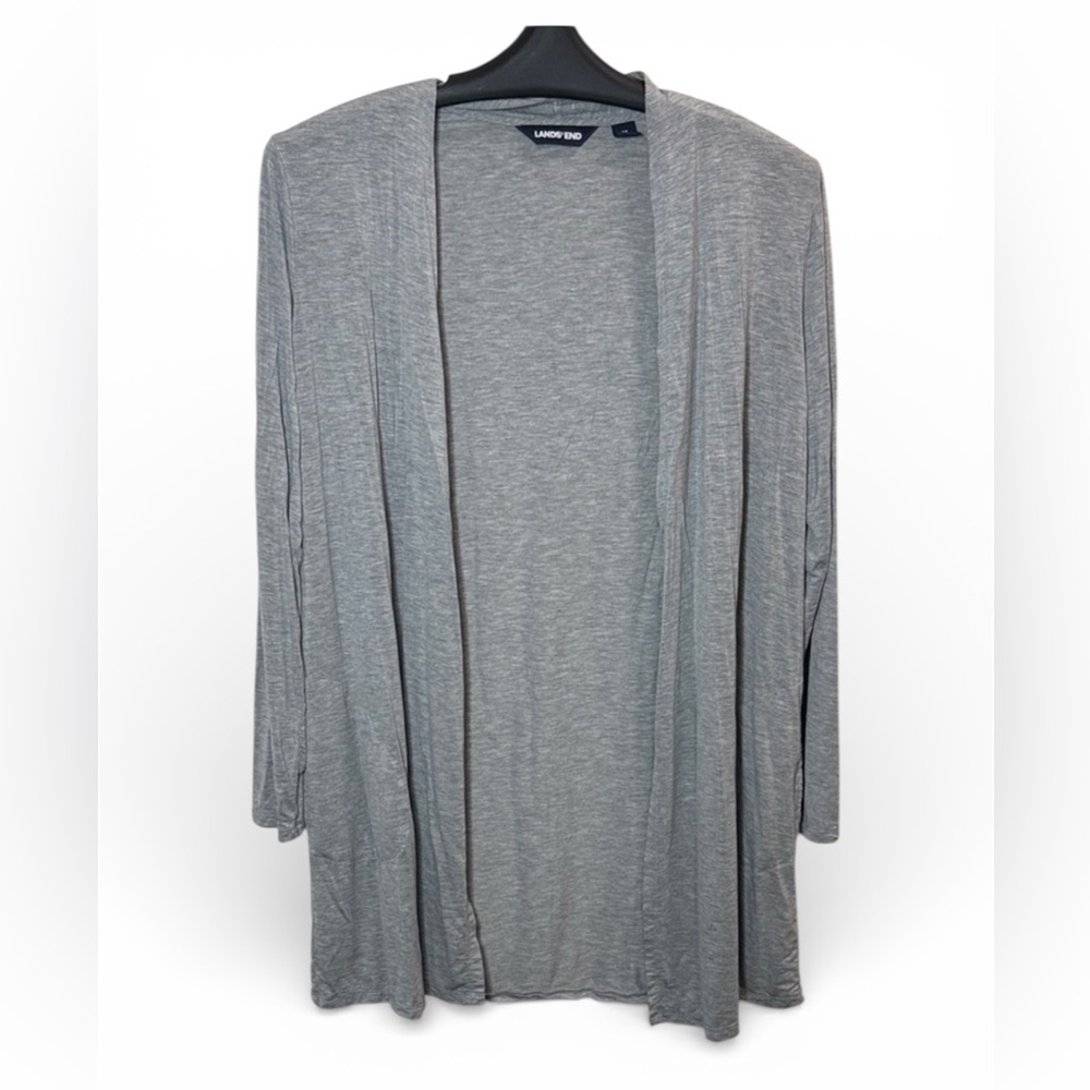 Lands' End Women's Light Gray Cardigan